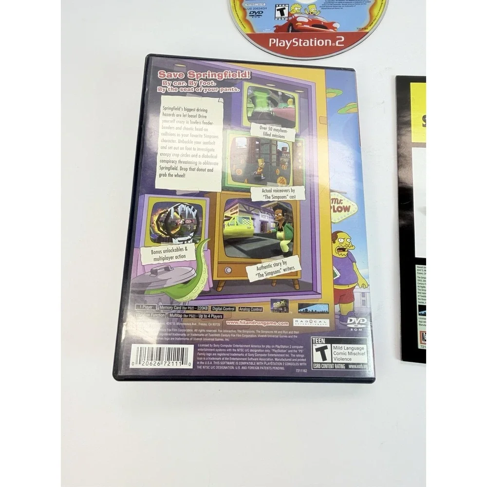 The Simpsons Hit and Run [Greatest Hits] (Sony PlayStation 2 PS2, 2003) Complete